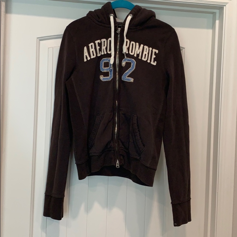 Brown Abercrombie & Fitch Zip-up Sweater